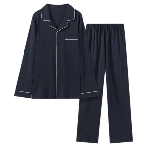 Miiow | Mens Pure Cotton Long Sleeve Sleepwear Set Catman Spring Autumn Lightweight Home Clothes Outdoor Wearable Comfortable Breathable