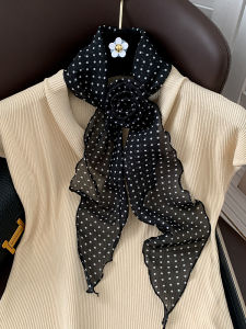 Khăn Choàng Lụa Hoa Hồng Ba Chiều Mỏng Mùa Xuân Hè Cho Nữ Khăn Choàng Cổ Hình Chữ V Kiểu Dáng Thanh Lịch Nhiều Chức Năng Họa Tiết Chấm Bi