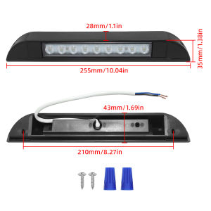RYSJM | 9-10 Đèn LED Chống Nước Bạt Phủ Hiên Nhà Cho RV Motorhome Xe Van Camper Trailer Đen Trắng Đèn Ngoại Thất 12V