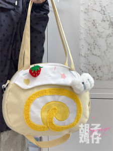 Cute Hairy Chicken Girls Casual Crossbody School Bag Shoulder Bag Soft Nylon Large Size Zipper Closure Tote Bag for Teens