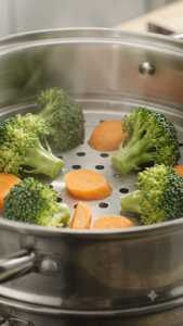 Stainless Steel 2-TierSteamer PotwithLid | 28x28x14cm | Durable Kitchen Steamer