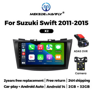 Navifly 2Din Android Autoradio Wireless CarPlay Car Multimedia GPS Navigation For Suzuki Swift 2011-2015 Android Auto WiFi BT FM