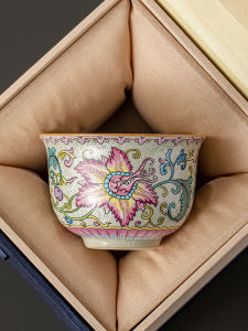 Elegant round Tripod Tea Cup Individual High-end Fine Drinking Tea Cup Single Cup for Master Home Use Clay Story Ceramic