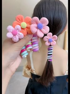 Korean Style Pony Tail For Kids: Spiral Hair Tie & Fashion Scrunchies