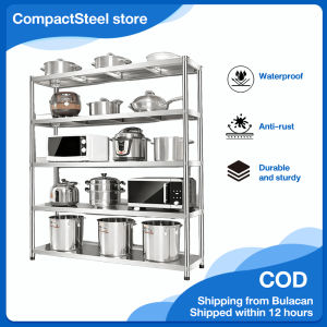 CompactSteel​​ store Stainless Steel Kitchen Storage Cabinet Heavy Duty Kitchen Racks Organizer Supermarket Warehouse Stand Rack