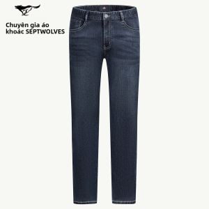 SEPTWOLVES | Quần Dài Thẳng Co Giãn Bốn Chiều Pha Lụa
