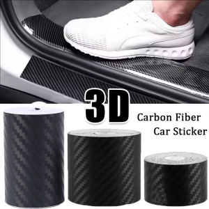 5 ม้วน 3D สติ๊กเกอร์ติดรถยนต์คาร์บอนไฟเบอร์ / ฟิล์มกันรอยประตูรถยนต์กันน้ำ / ฟิล์มหุ้มกันชนรถยนต์ป้องกันรอยขีดข่วน / เทปป้องกันขอบประตูภายนอกรถยนต์