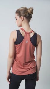 Áo tank top thể thao nữ tập Gym Yoga Pilates TYM TTWT002 - Form rộng cách điệu cổ áo