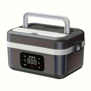 Radio-Heated Lunch Box USB-Rechargeable Self-Heating Lunch Box 1-Liter Portable Heated Lunch Box with Timer