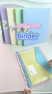 Long Binder 5 Ring Binder Cover Thicken PP Loose Leaf Folder File Paper Organizer Document Storage