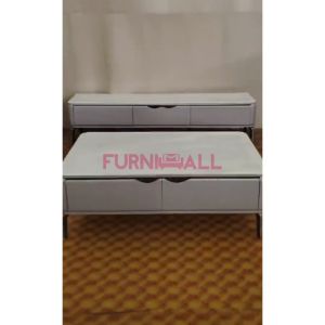 Furnimall Fully Assembled Premium Living Room Set Tv Cabinet Coffee Table Almari Tv Meja Kopi Murah