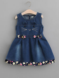 Váy Denim Vest Cho Bé Gái Thời Trang Mùa Xuân Thu Phong Cách Hàn Quốc Váy Công Chúa Cho Bé Gái Từ 1-7 Tuổi Váy Chữ a