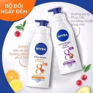 Sữa dưỡng thể Nivea ngày và đêm NL183 giúp sáng da phục hồi chống nắng 350ml