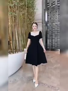 Đầm Xô Lụa Xoè Phối Cổ Hạt Châu Khoá Kéo Sau - RO139 Đầm Xoè Xô Lụa M L XL XXL Xinh