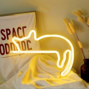 other | Cute Cat Neon Bedroom Ambient Light Wall Decoration Night Light Holiday Gift Cute Animal-Themed Ambient Decorative Light