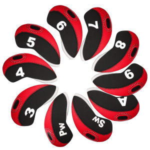 10pcs/set Golf Club Cover For Irons Neoprene Golf Iron Head Cover Golf Iron Cover 3 4 5 6 7 8 9 A S P Golf Accessories