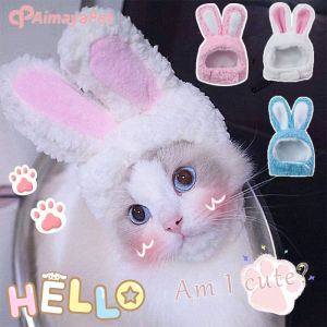 AIMAYAPET Cute Costume Bunny Easter Rabbit Hat with Ears for Cats & Small Dogs Daily or Party Costume Pet Headwear