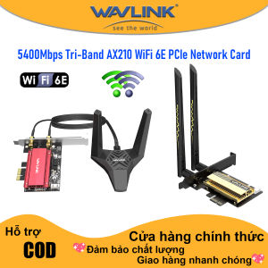 WAVLINK WiFi 6E PCIe Network Card 5400Mbps 2.4G/5G/6GHz Tri-Band Wireless WiFi Adapter Bluetooth 5.3 MU-MIMO OFDMA Heat Sink For Windows 10/11 PC