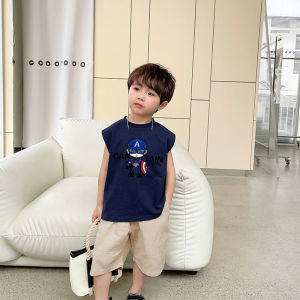 100% Pure Cotton Sleeveless Vest for Children Loose Casual Style Boys And Girls Can Wear Fashionable Summer Top No Model Used