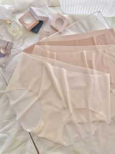 กางเกงชั้นในไนลอนเอวกลางสําหรับหญิงสาวผู้ใหญ่ชุดชั้นในผ้าฝ้ายผ้าไหมน้ําแข็งที่มองไม่เห็นแห้งเร็วสีบริสุทธิ์สไตล์เรียบง่าย