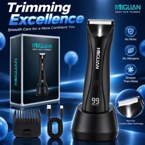 Bộ Dụng Cụ Cắt Tỉa Lông Điện Cho Nam - Máy Cạo Râu Máy Tỉa Lông Vùng Kín Dụng Cụ Chăm Sóc Vùng Ngực Vùng Nách Với Chế Độ Da Nhạy Cảm Sạc USB Type-C
