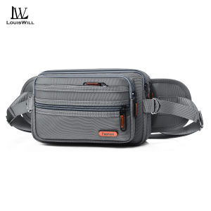 LouisWill Fashion Waist Bag Multifunctional Chest Bag Mens Waterproof Sports Bag Large Capacity Casual Bag Outdoor Fitness Bag Travel Bag Business Bag