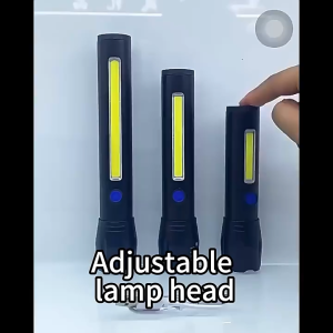Zoomable Rechargeable COB Flashlight Work Light Portable Telescopic Design 3-Size Waterproof LED Light USB Charging for Job Site Mechanic Hiking Power Outage