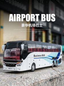 Xe Buýt Hợp Kim Sang Trọng Mô Hình Xe Buýt Sân Bay Thương Mại Cho Bé Trai Xe Buýt Điện Hình Xe Tải Hợp Kim Nhôm