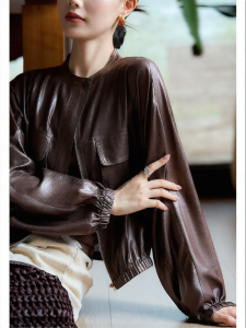Retro Flax-Feel Luminescent Ladies Jacket