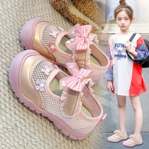 Soft Soled Princess Style Lace-up Breathable Mesh Shoes