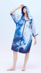 AquaPlay Deep Blue Zipper Windproof Quick Drying Fashion Brand Cape Outdoor Beach Surfing Essential