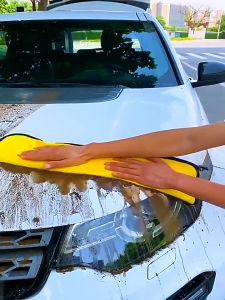 1020 ผื้น คุ้ม พร้อมส่งด่วน ผ้าไมโครไฟเบอร์ 3D เกรดพรีเมี่ยม หนานู้ สีเหลืองเทา 30x30 ผ้าเช็ดรถ ผ้าไมโครไฟเบอร์สองชั้น