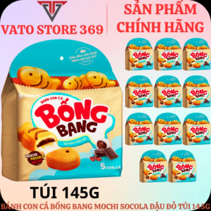 Bánh con cá BỐNG BANG mochi socola đậu đỏ túi 145g