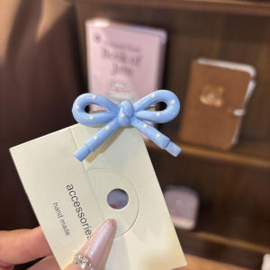 Korean Style Simple Polka Dot Pink Butterfly Knot Duckbill Clip Hair Accessories Sweet Side Clip Fresh out Fashion Jewelry