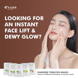 Evans Dermalogical Diamond Tomato Whitening Mask with Vitamin C(5pcs)