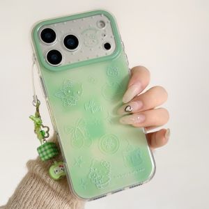 Sanrio | Cute Line Sanrio Bow Hello Kitty Cake Cherry Style Case For iphone 17 16 15 Pro Max Double-Layer Shockproof Cover With Pendant
