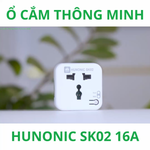 Ổ Cắm Wifi Thông Minh Hunonic SK02 - 220V - 16A - 3000W - Hàng chính Hãng - Bảo Hành 1 Năm