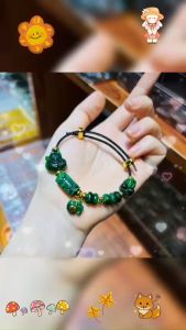vòng tay nữ hồ ly ngọc cẩm thạch mix tì hưu đồng điếu lu thống ngọc cẩm thạch chạm khắc và túi tiền ngọc cẩm thạch bọc vàng tây vòng tay đá phong thuỷ. trang sức thiết kế đủ hoá đơn thẻ bảo hành