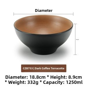 Retro Japanese Style Large Plastic Soup Bowl Noodle Bowl Hot Pot Bowl Commercially Used Conical Lid Spicy Ramen Bowl