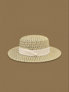 Vintage Lace Trim Ribbon Embroidered Straw Hat