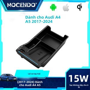 Sạc Không Dây Ô Tô 15W Cho Audi A4 B9 2016-2022 Sạc Nhanh Giá Đỡ Điện Thoại Di Động Với QC3.0 Gắn Trên Bảng Điều Khiển Trung Tâm