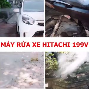 Máy Rửa Xe 2 Pin 199V HITACHI Máy Rửa Xe Áp Suất Mạnh Hitachi 199V Pin 32000mAH Siêu Trâu Hàng Chuẩn Lõi Đồng
