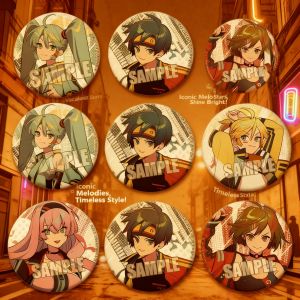 Bandai | Hatsune Miku Kagamine Rin Len Luka Kaito Meiko Anime Badge Pin Brooch Keychain Accessories Merchandise for Fans Cosplay Gift