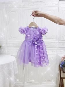 Elegant Butterfly Party Baby Girl Dress Toddler 1st Birthday Bridesmaids Wedding Prom Dresses Kids Tulle Flower Baptism Costumes
