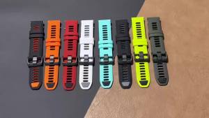 20mm Lug Width Dual‑Tone Silicone Watch Strap For Garmin Forerunner 235 245 158 165 570 (42MM) Replacement Wrist Band