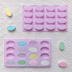 1pc 16 hole oval shaped baking silicone mold suitable for pastry cake brownie French dessert molds