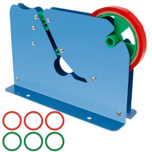 เครื่องซีลปากถุงโลหะพร้อมเทปปิดผนึกถุง 7 ใบ เครื่องซีลปากถุงแบบแมนนวล เครื่องจ่ายเรียวพร้อมเครื่องตัดทริมเมอร์ กันลื่น ทนทาน ซุปเปอร์มาร์เก็ต