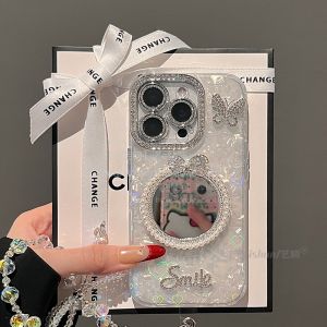 Luxury Shell Pattern Phone Case for Apple 16Pro Max Iphone 15Pro Glitter Diamond Gradient Heart Protection Soft Silicone Female Model