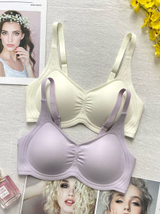 Cloud Sensation Thin Bare Feeling ผู้หญิง Bra No Trace No Steel Ring ชุดชั้นในที่มองไม่เห็น Jelly Strip Push Up ผ้าไนลอน