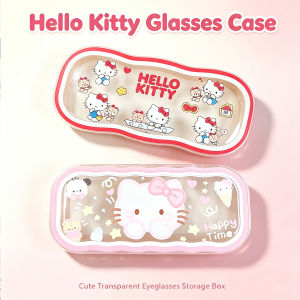 Sanrio | Wave Edge Eyeglasses Case Portable Transparent Plastic Glasses Box Cute Mini Cosmetic Jewelry Organizer for Women